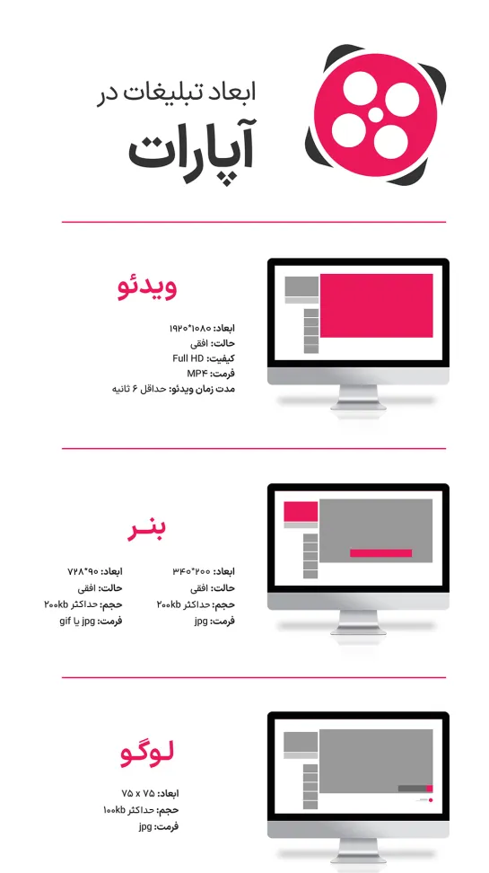سایز کاور ویدیو آپارات