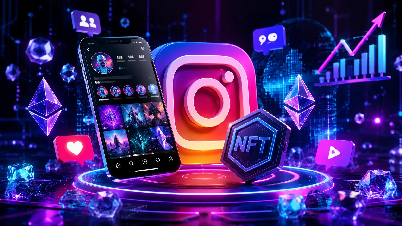 پنل خدمات NFT اینستاگرام | تحویل سریع و افزایش اعتبار پیج