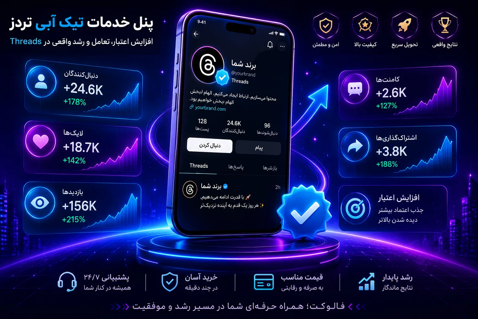 پنل خدمات تیک آبی تردز | خرید سرویس و افزایش شانس دریافت تیک آبی